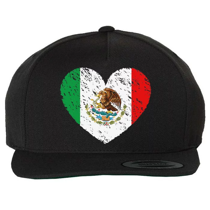 Mexico Flag Love Cinco De Mayo Wool Snapback Cap