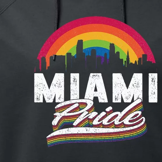 Miami Florida Lgbt Lesbian Gay Bisexual Rainbow Lgbtq Pride Performance Fleece Hoodie