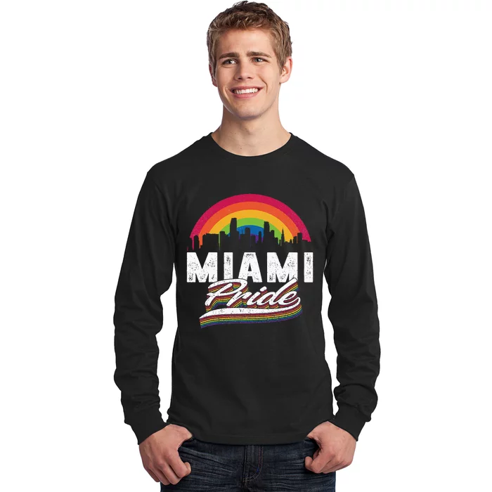 Miami Florida Lgbt Lesbian Gay Bisexual Rainbow Lgbtq Pride Long Sleeve Shirt