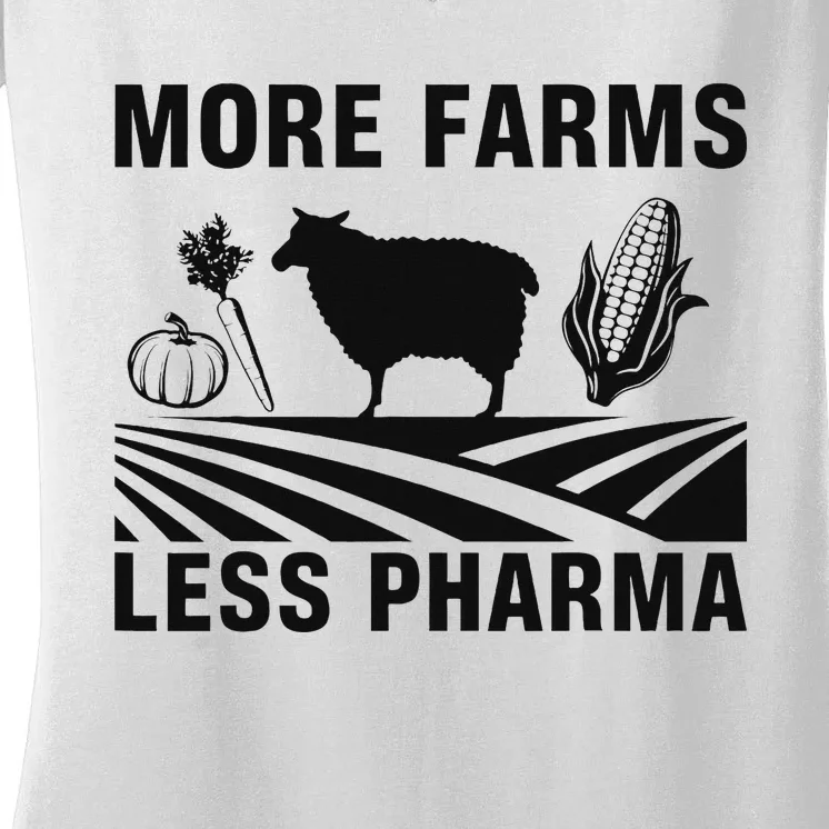 More Farms Less Pharmaceutical Agriculture Women's V-Neck T-Shirt