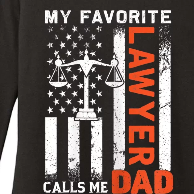 My Favorite Lawyer Calls Me Dad Usa Flag FatherS Day Womens CVC Long Sleeve Shirt