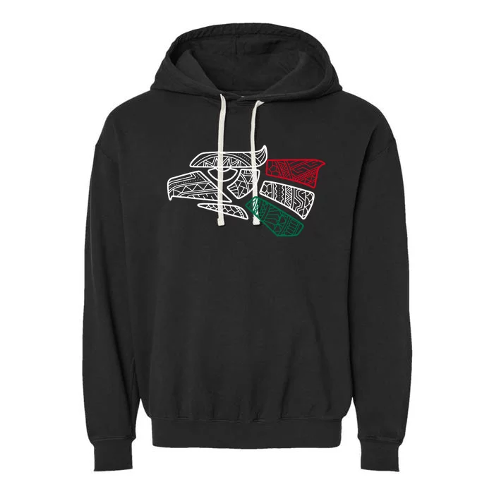 Mexico Flag Mexican Eagle Aztec Style Hecho En Mexico Garment-Dyed Fleece Hoodie