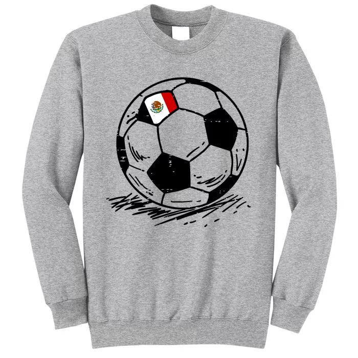 Mexico Flag Mexican Soccer Ball Football Fan Women Tall Sweatshirt