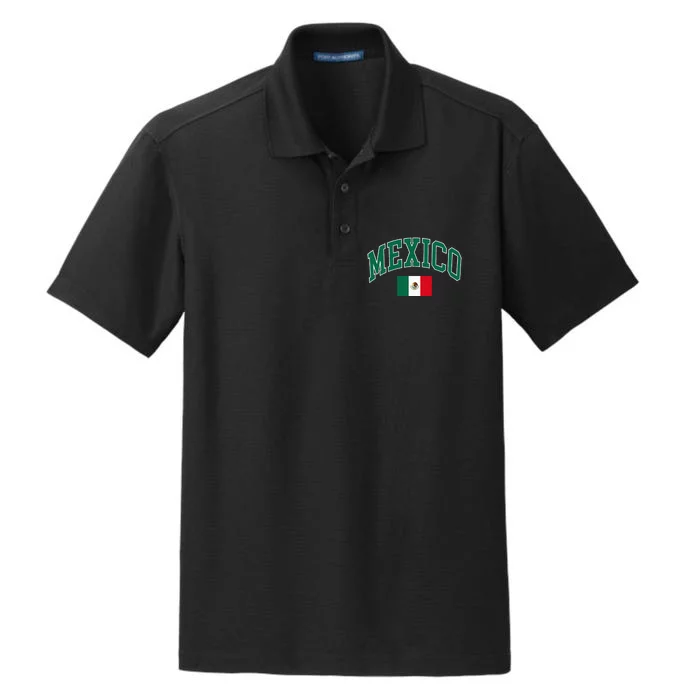 Mexico Flag Dry Zone Grid Performance Polo