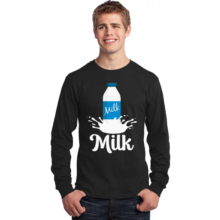 Milk Funny Milk Lovers Design Costume Milk And Cookies Long Sleeve Shirt