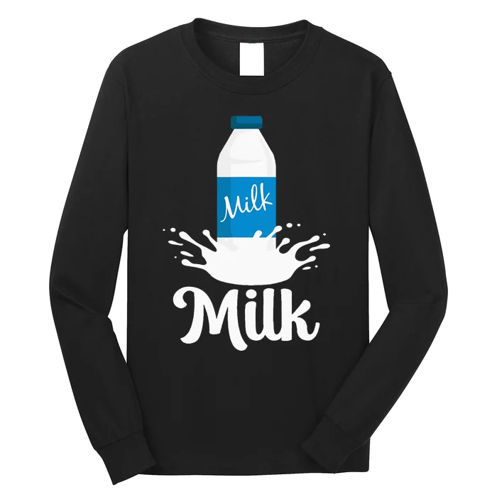 Milk Funny Milk Lovers Design Costume Milk And Cookies Long Sleeve Shirt