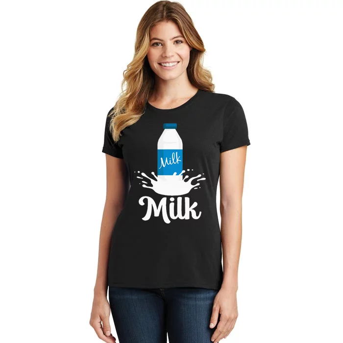 Milk Funny Milk Lovers Design Costume Milk And Cookies Women's T-Shirt