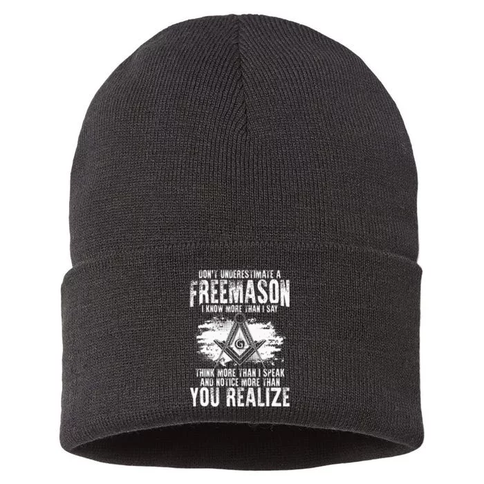 Masonry Freemasonry Masonic DonT Underestimate A Freemasons Sustainable Knit Beanie