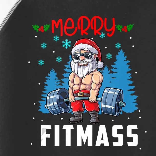 Merry Fitmass Merry Christmas Workout Weightlifting Funny Toddler Fine Jersey T-Shirt