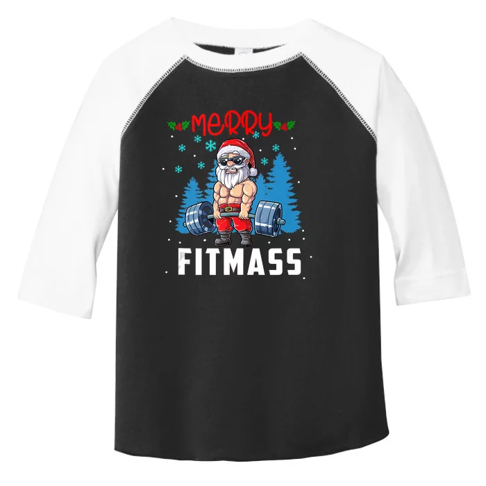 Merry Fitmass Merry Christmas Workout Weightlifting Funny Toddler Fine Jersey T-Shirt