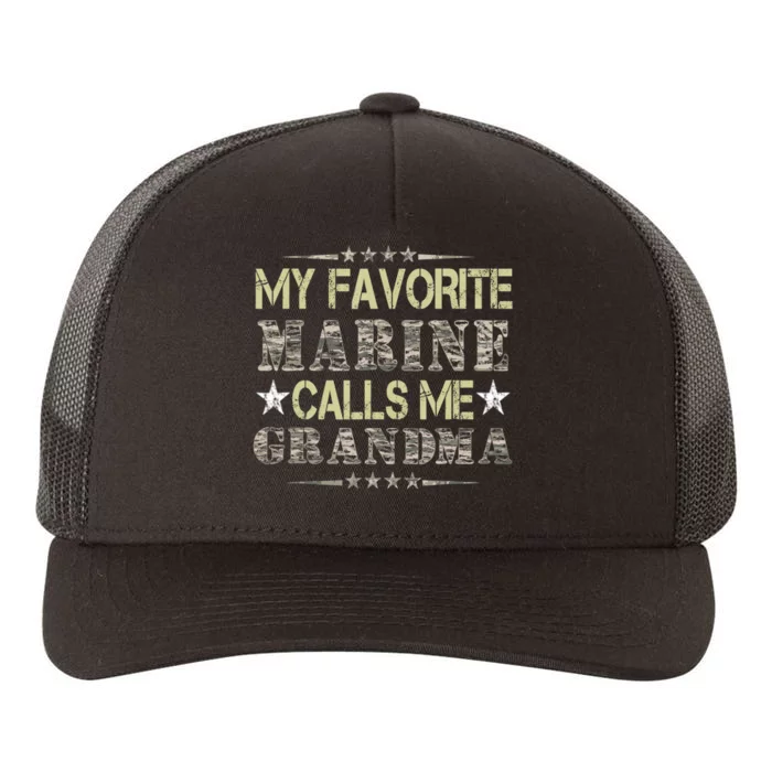 My Favorite Marine Calls Me Grandma, Veteran Day Yupoong Adult 5-Panel Trucker Hat