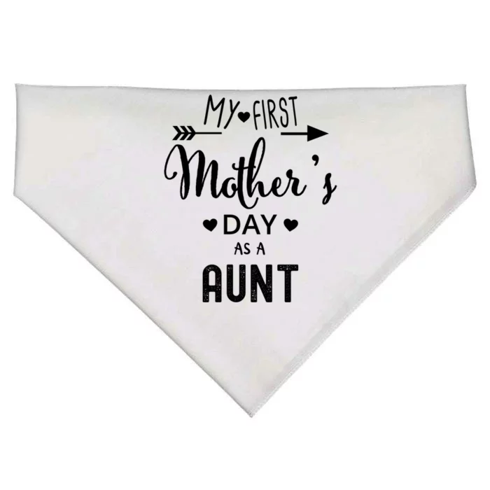 My First Mother's Day As A Aunt Mom To Be Sister's Mom Gift USA-Made Doggie Bandana