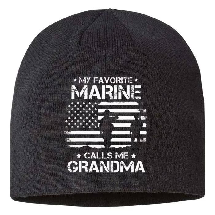 My Favorite Marine Calls Me Grandma USA Flag 8 1/2in Sustainable Knit Beanie