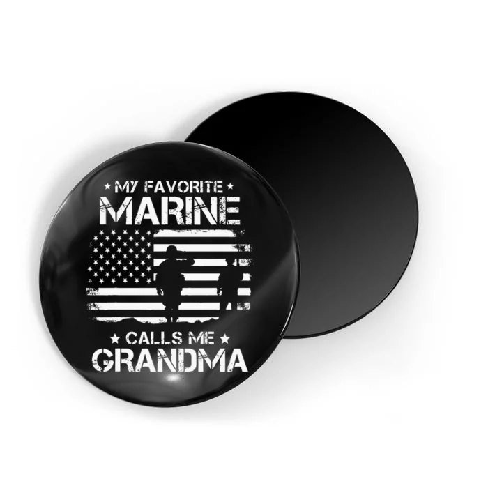 My Favorite Marine Calls Me Grandma USA Flag Magnet