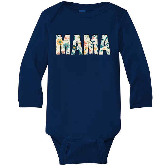 Mama Floral Baby Long Sleeve Bodysuit