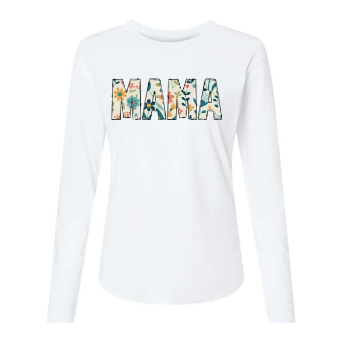 Mama Floral Womens Cotton Relaxed Long Sleeve T-Shirt