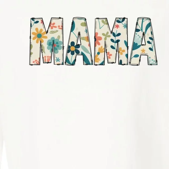 Mama Floral Cropped Pullover Crew