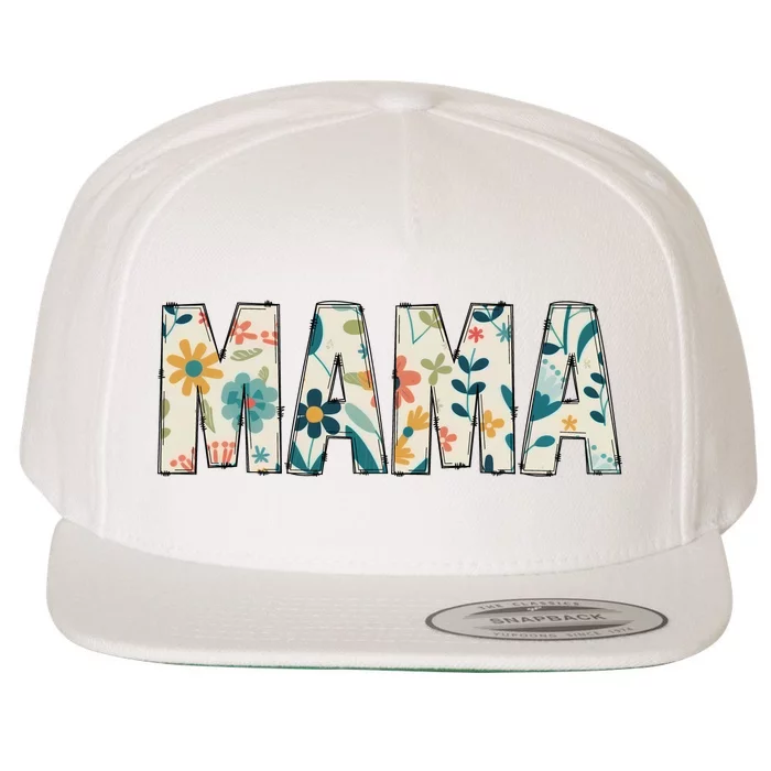 Mama Floral Wool Snapback Cap