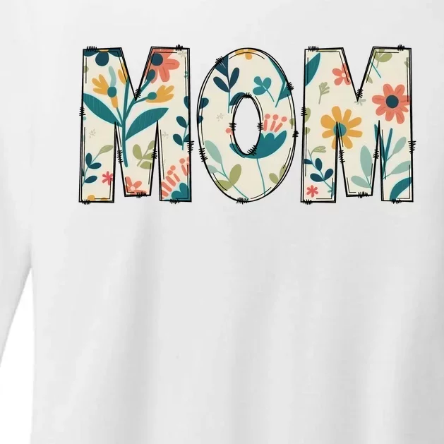 Mom Floral Womens CVC Long Sleeve Shirt