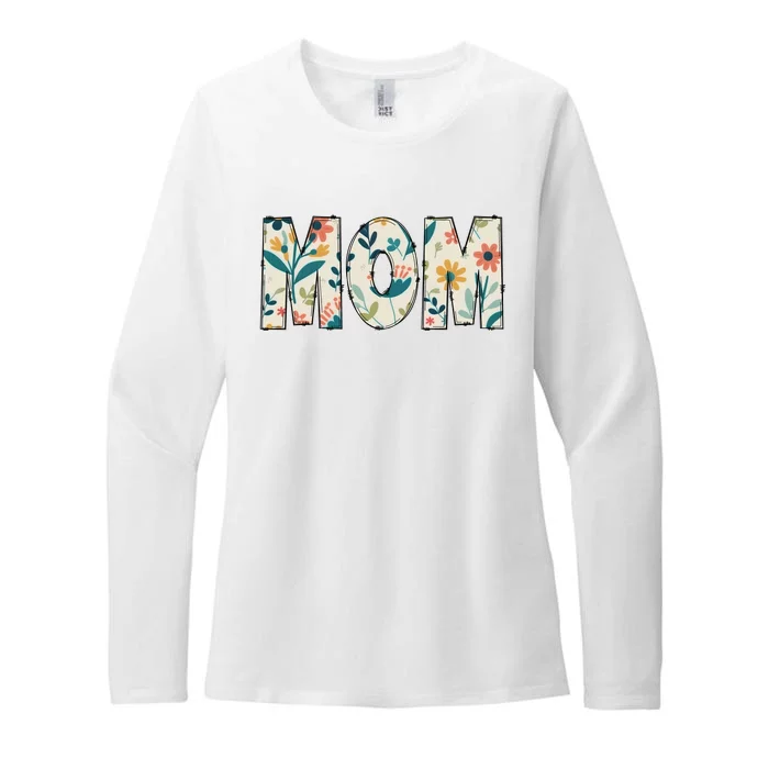 Mom Floral Womens CVC Long Sleeve Shirt