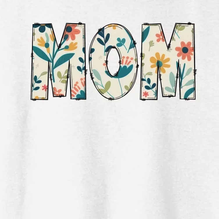 Mom Floral Women's Crop Top Tee