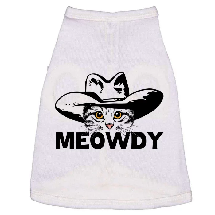 Meowdy Funny Mashup Between Meow And Howdy Cat Meme Cool Gift Doggie Tank