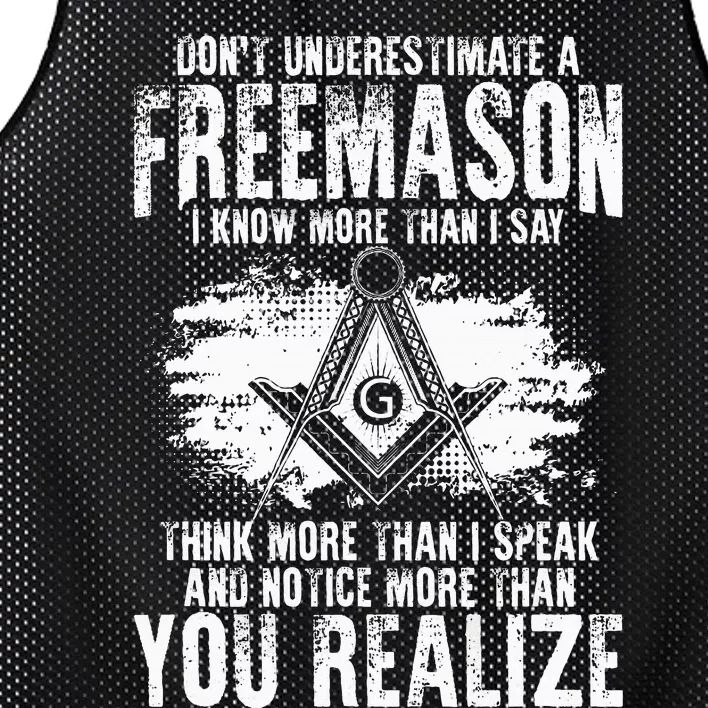 Masonry Freemasonry Masonic DonT Underestimate A Freemasons Mesh Reversible Basketball Jersey Tank