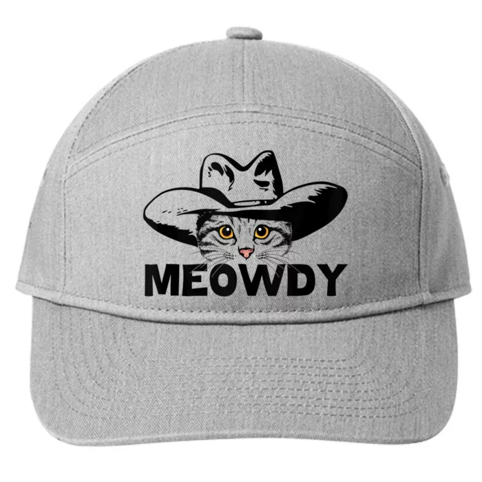 Meowdy Funny Mashup Between Meow And Howdy Cat Meme 7-Panel Snapback Hat