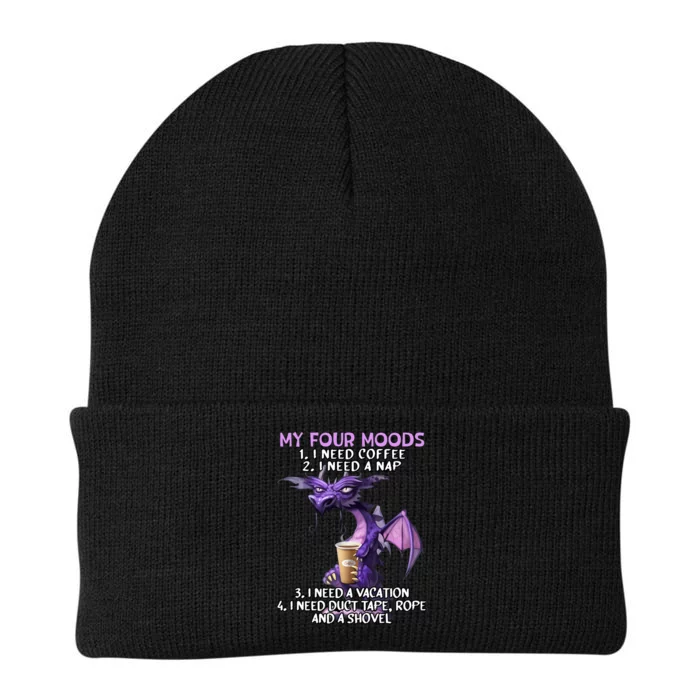 My Four Moods I Need Coffee I Need A Nap Dragon Coffee Lover Knit Cap Winter Beanie