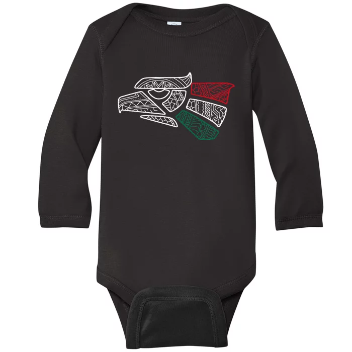 Mexico Flag Mexican Eagle Aztec Style Hecho En Mexico Baby Long Sleeve Bodysuit