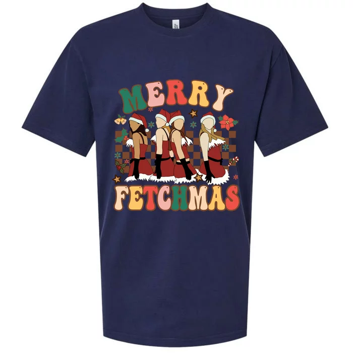 Merry Fetchmas Mean Christmas Funny Christmas Party Sueded Cloud Jersey T-Shirt