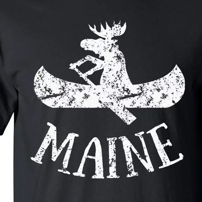 Maine Funny Moose Canoe Vacation Tall T-Shirt