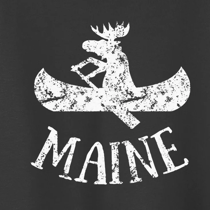 Maine Funny Moose Canoe Vacation Toddler T-Shirt