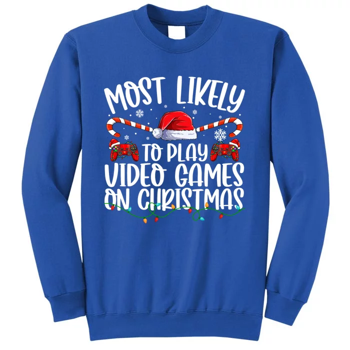 Matching Family Most Likely To Play Videos Game On Christmas Gift Sweatshirt