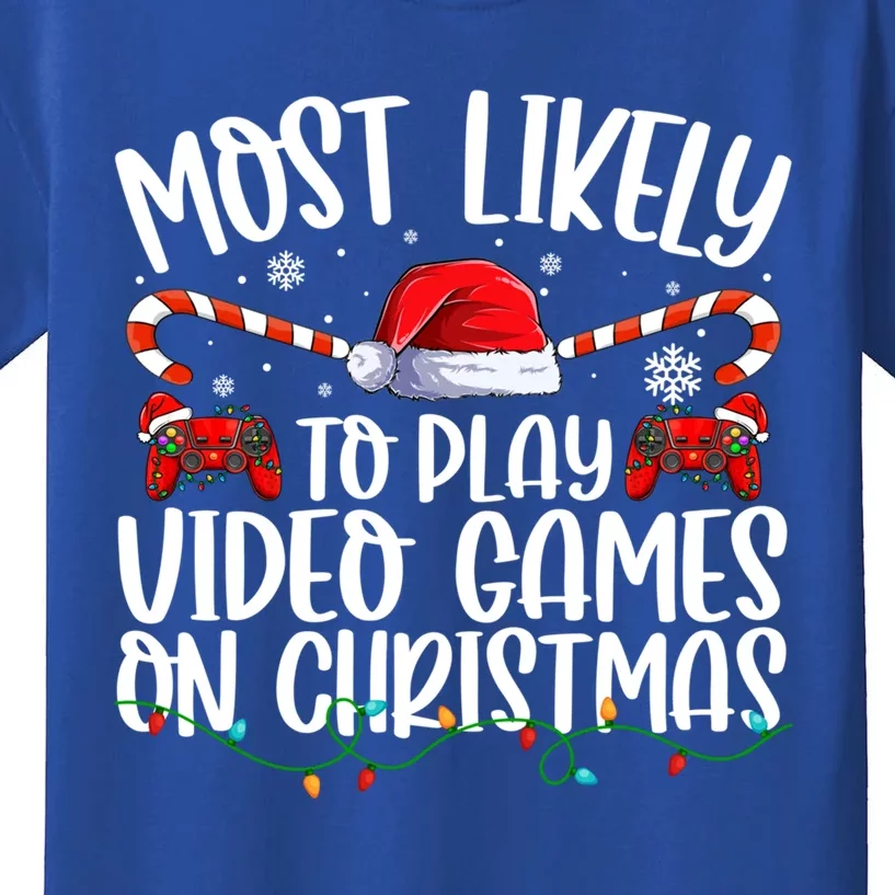 Matching Family Most Likely To Play Videos Game On Christmas Gift Kids T-Shirt