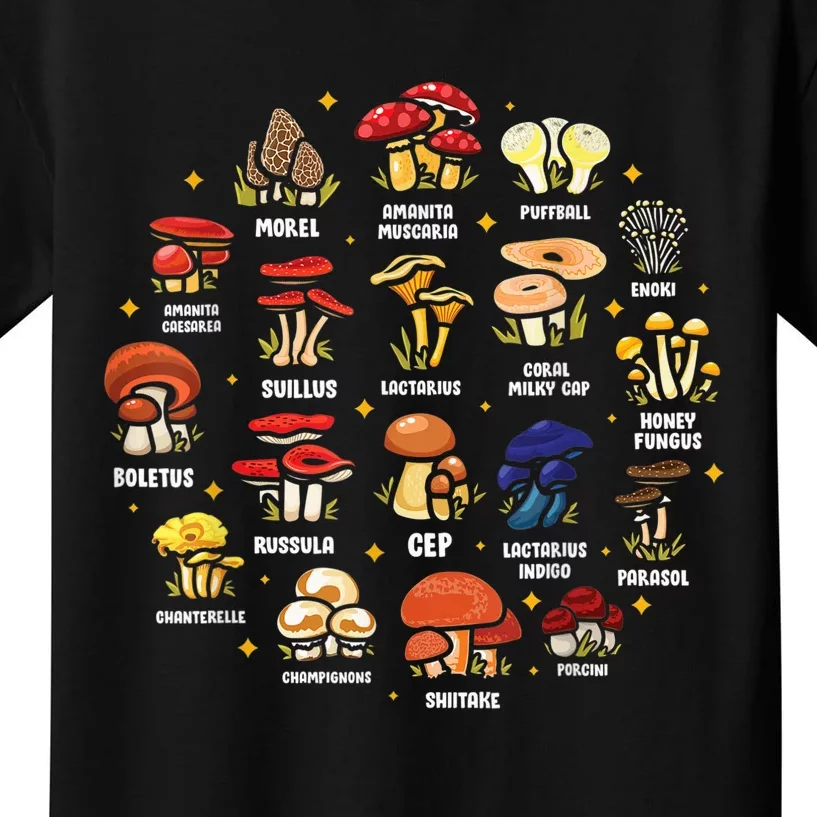 Mycology Fungi Mushroom Collector Hippie Fungus Plants Kids T-Shirt