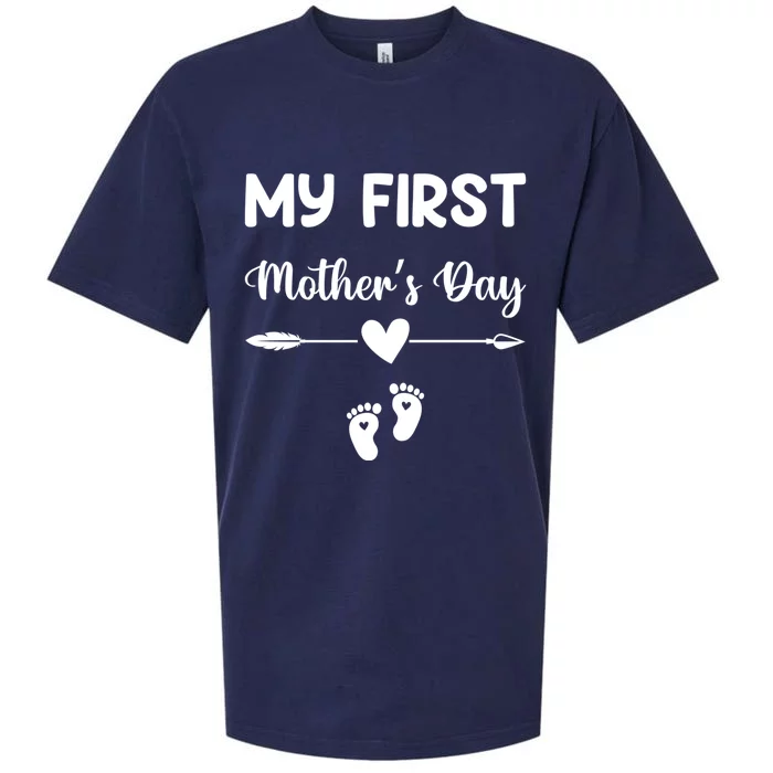 My First Mothers Day New Mom To Be Pregnancy Mothers Day Funny Gift Sueded Cloud Jersey T-Shirt