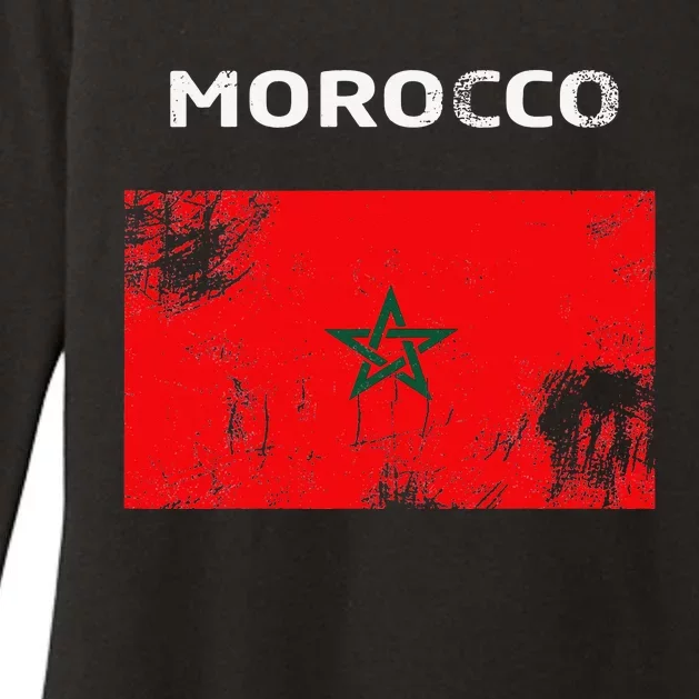 Morocco Flag Womens CVC Long Sleeve Shirt