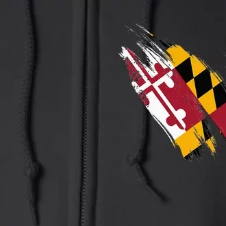 Maryland Flag Marylander Maryland Flag State Pride Full Zip Hoodie