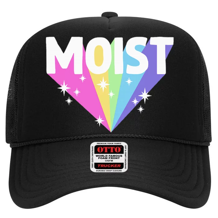 Moist Funny Meme Offensive Weird Cool High Crown Mesh Trucker Hat