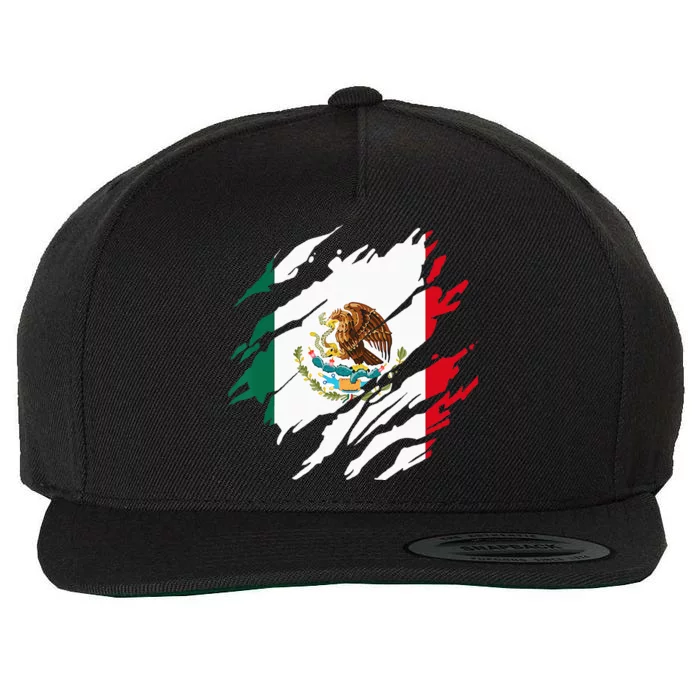 Mexican Flag Mexico Wool Snapback Cap