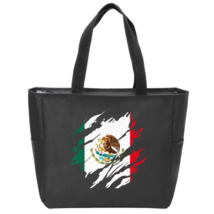 Mexican Flag Mexico Zip Tote Bag