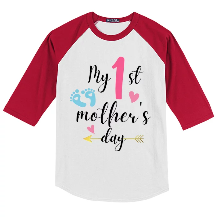 My First Mothers Day Cute Kids Colorblock Raglan Jersey