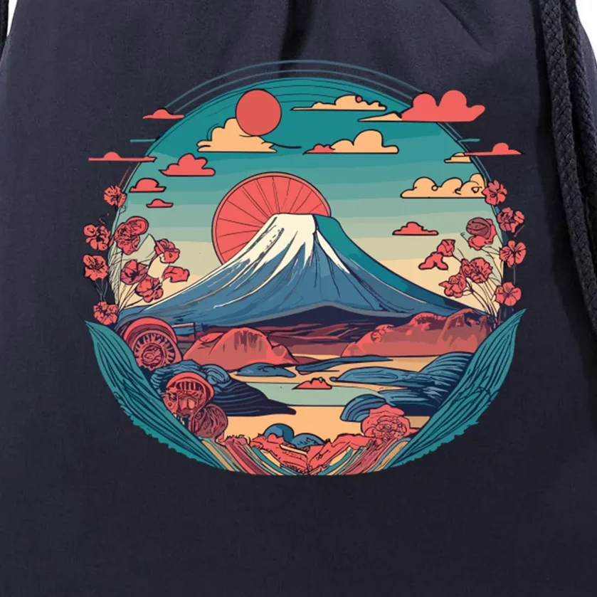 Mount Fuji Majesty Drawstring Bag