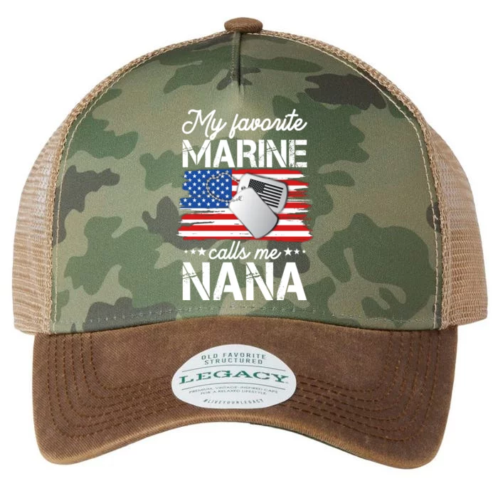 My Favorite Marine Calls Me Nana Legacy Tie Dye Trucker Hat