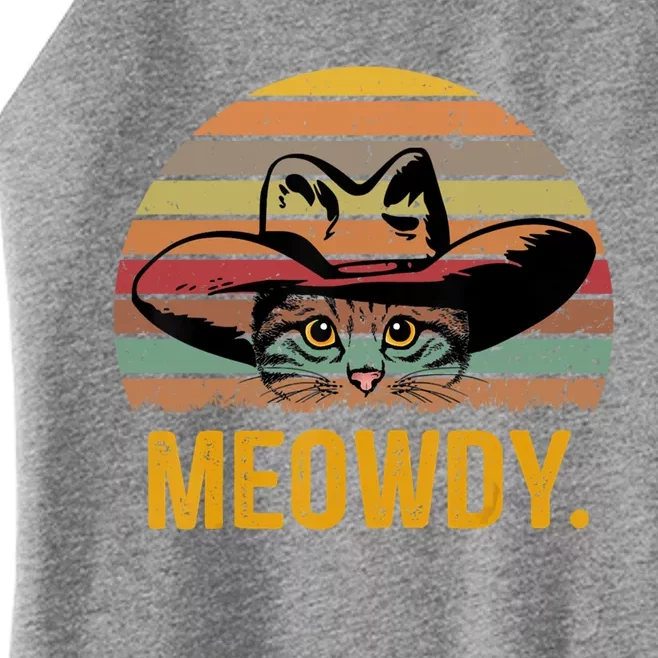 Meowdy Funny Mashup Between Meow And Howdy Cool Gift Love Cat Meme Gift Women’s Perfect Tri Rocker Tank