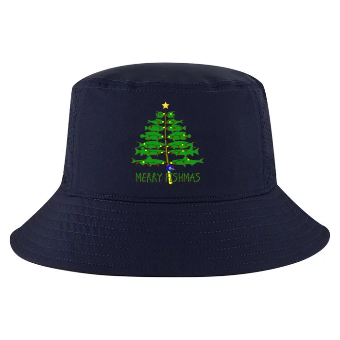 Merry Fishmas Merry Christmas Tree Fishing Funny Funny Gift Cool Comfort Performance Bucket Hat