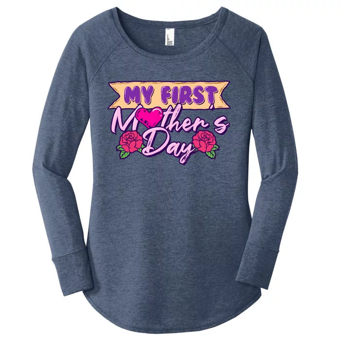 My First Mothers Day Pregnancy Announcemeaningful Gift Mom To Be Gift Women's Perfect Tri Tunic Long Sleeve Shirt