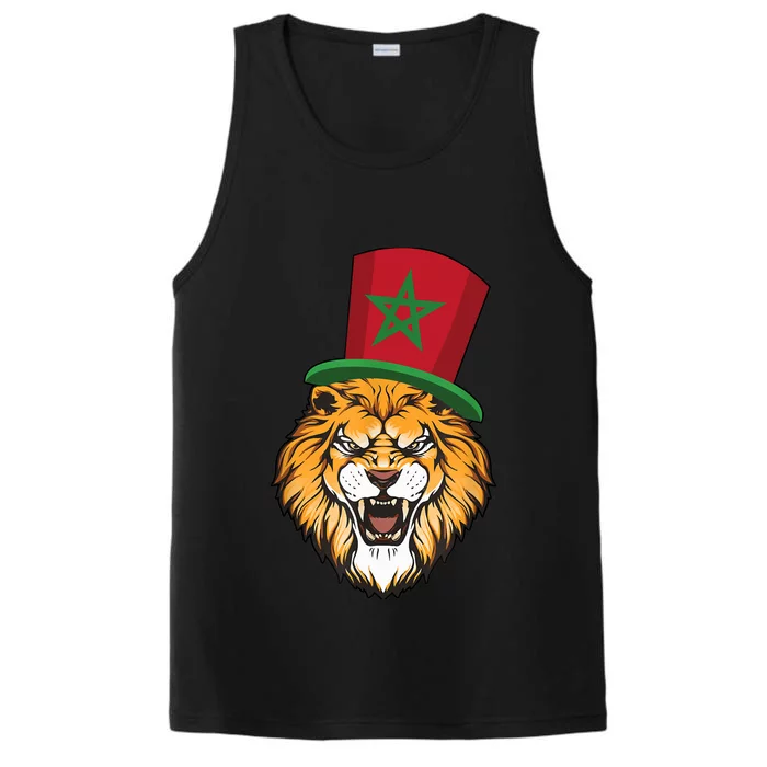 Morocco Flag Moroccan Soccer Supporter Performance Tank