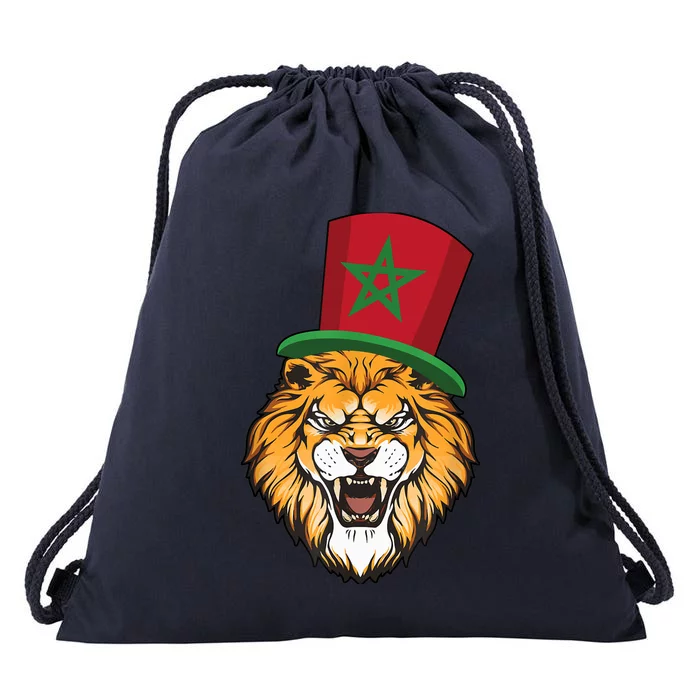 Morocco Flag Moroccan Soccer Supporter Drawstring Bag